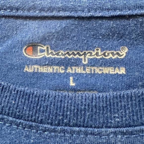Champion Blue Athletic Workout Training Long Sleeve Tee - Picture 2 of 6